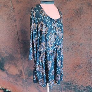 Paisley Fit and Flare Dress 1X